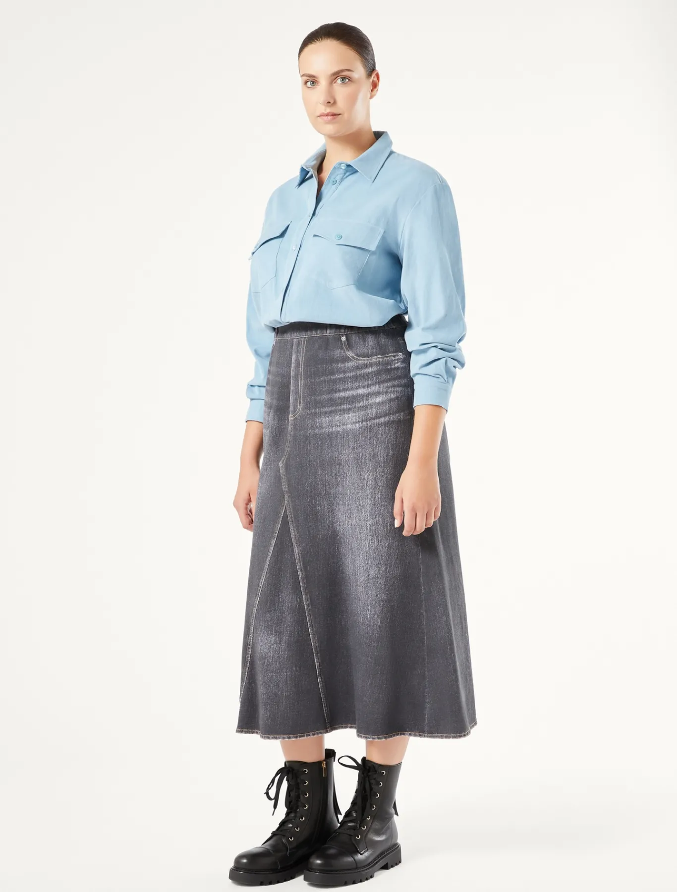 Marina Rinaldi Jupe en molleton imprimé NOIR Outlet