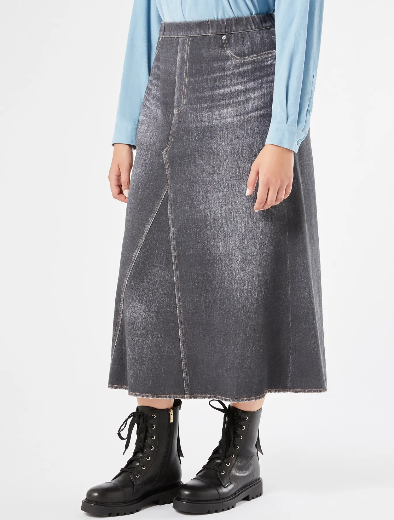 Marina Rinaldi Jupe en molleton imprimé NOIR Outlet