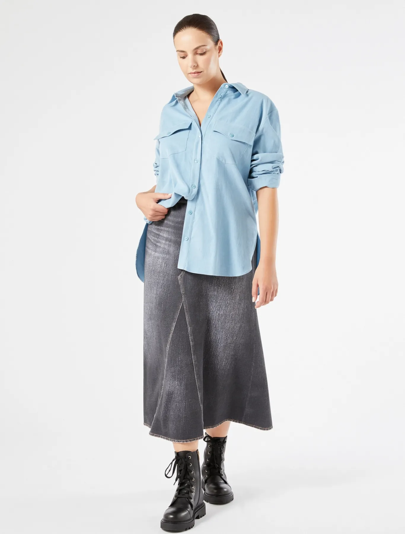 Marina Rinaldi Jupe en molleton imprimé NOIR Outlet