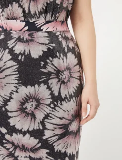 Marina Rinaldi Jupe en paillettes et satin BLEUNUIT Outlet