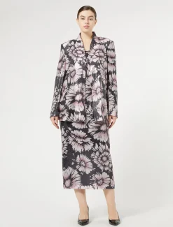 Marina Rinaldi Jupe en paillettes et satin BLEUNUIT Outlet