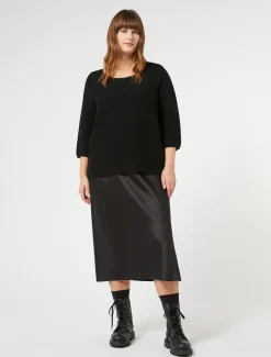 Marina Rinaldi Jupe en satin fluide NOIR Hot