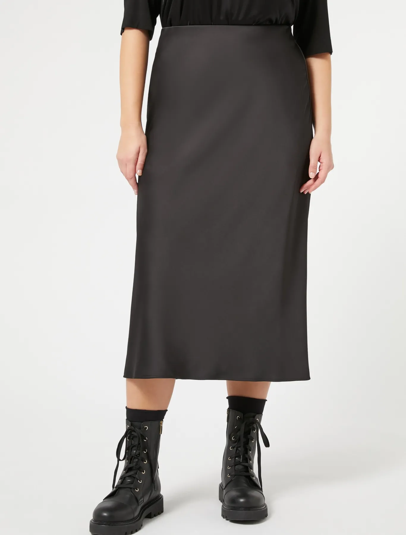 Marina Rinaldi Jupe en satin fluide NOIR Hot