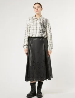 Marina Rinaldi Jupe en tissu enduit NOIR New