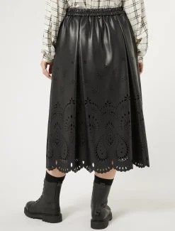 Marina Rinaldi Jupe en tissu enduit NOIR New