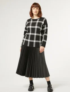Marina Rinaldi Jupe en tissu plissé NOIR Fashion