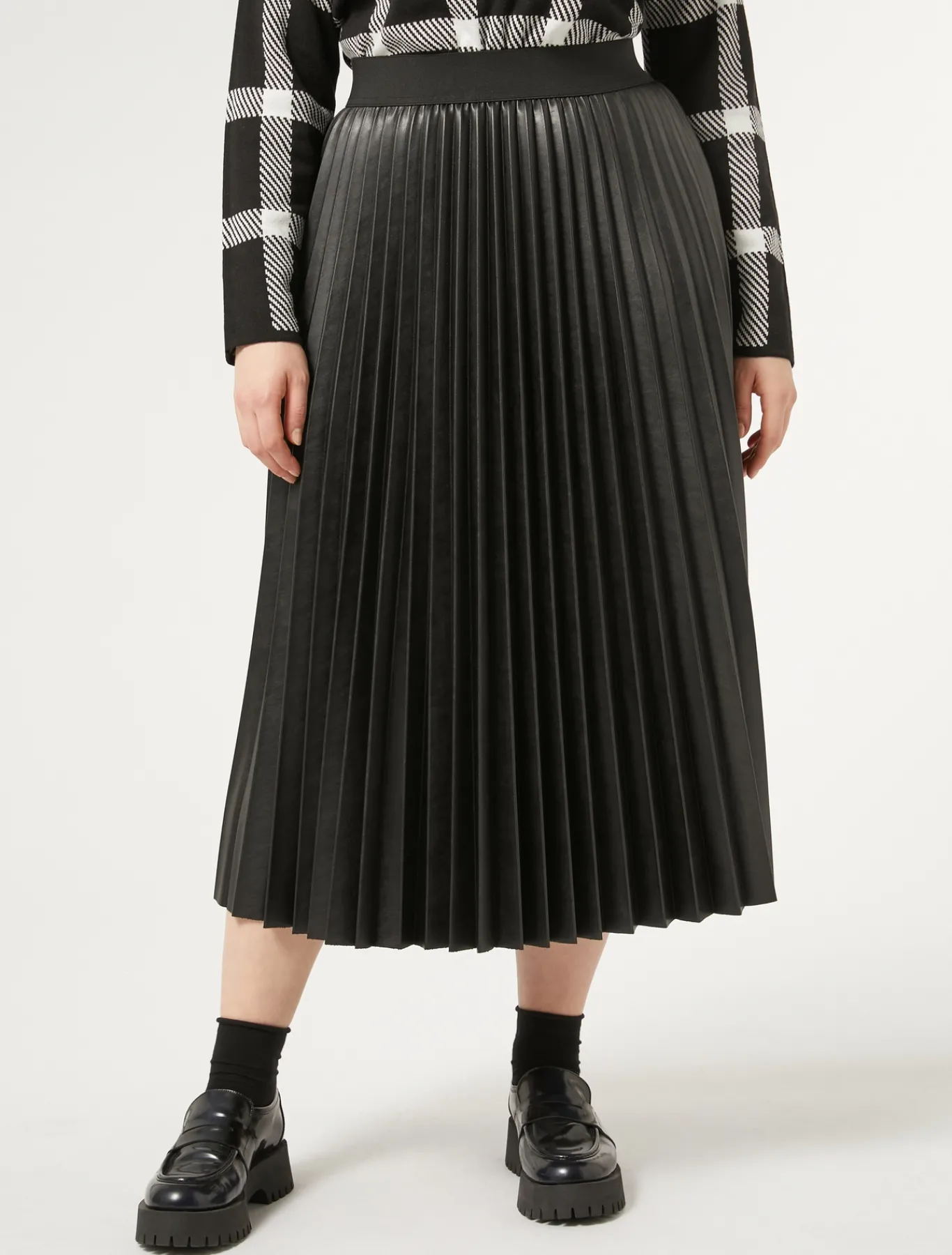 Marina Rinaldi Jupe en tissu plissé NOIR Fashion