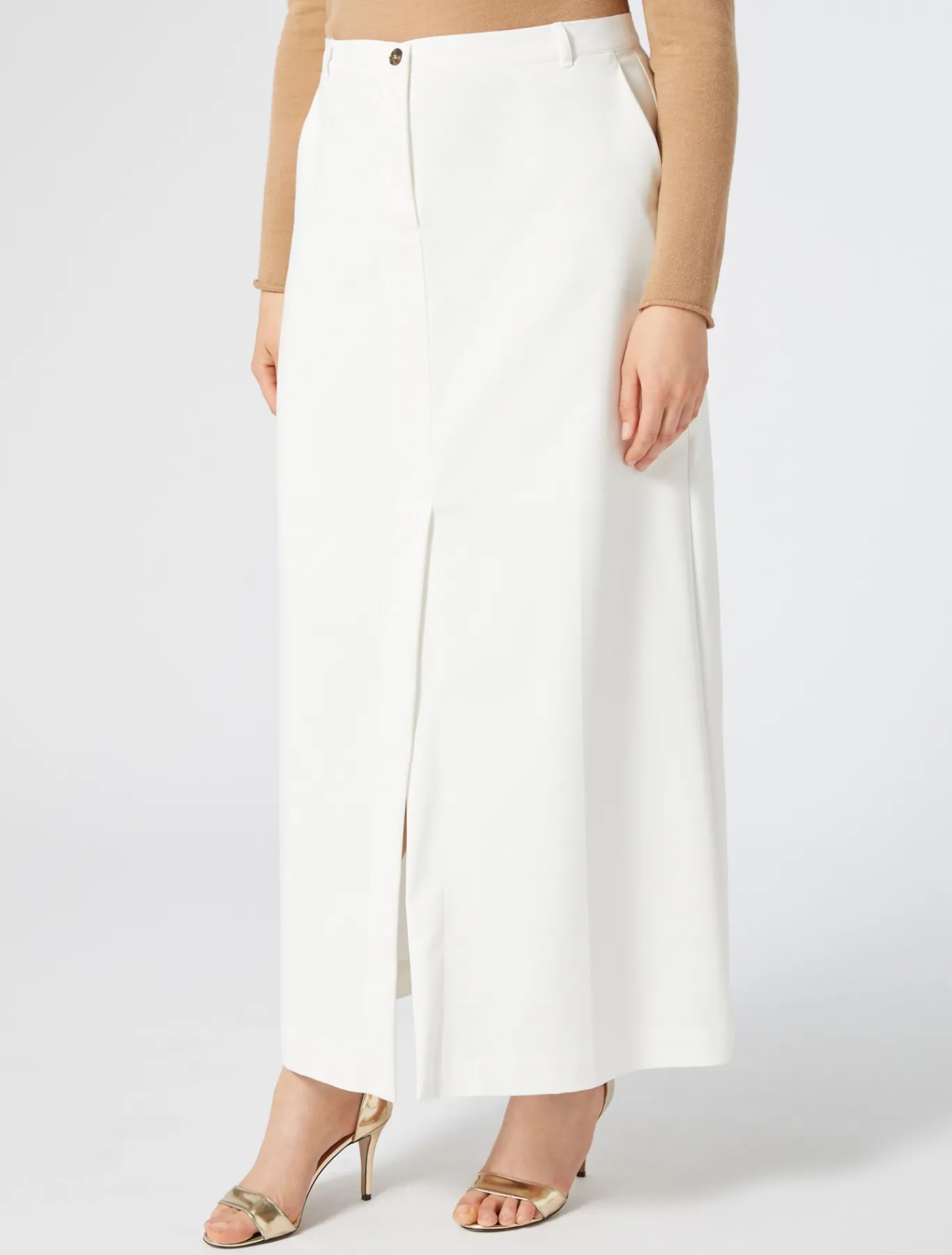 Marina Rinaldi Jupe en toile de coton mélangé BLANC Hot