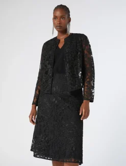 Marina Rinaldi Jupe en tulle brodé NOIR New