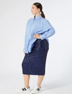 Marina Rinaldi Jupe en tulle brodé BLEUMARINE New