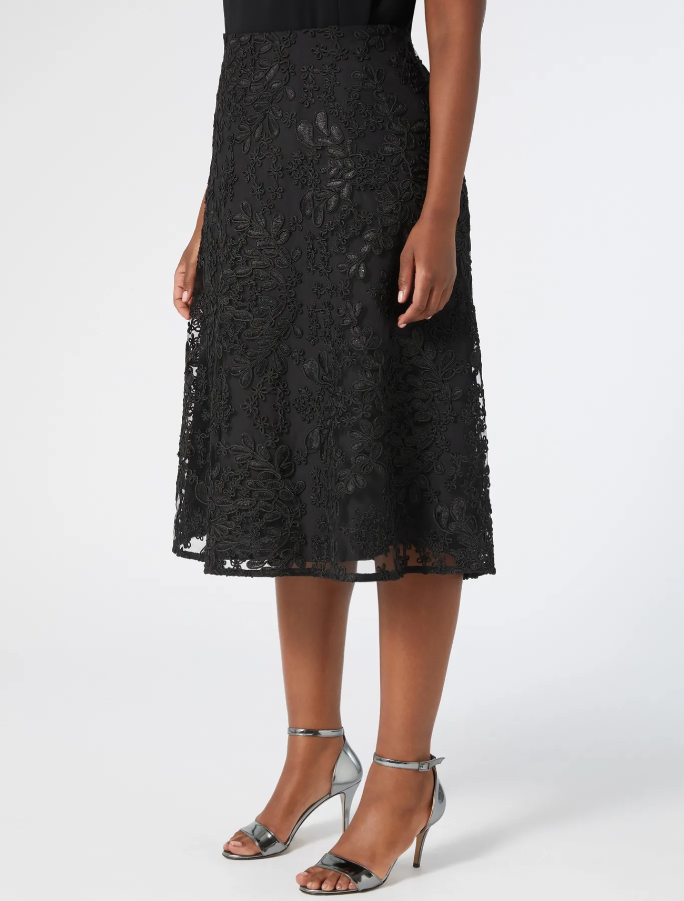 Marina Rinaldi Jupe en tulle brodé NOIR New