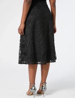 Marina Rinaldi Jupe en tulle brodé NOIR New