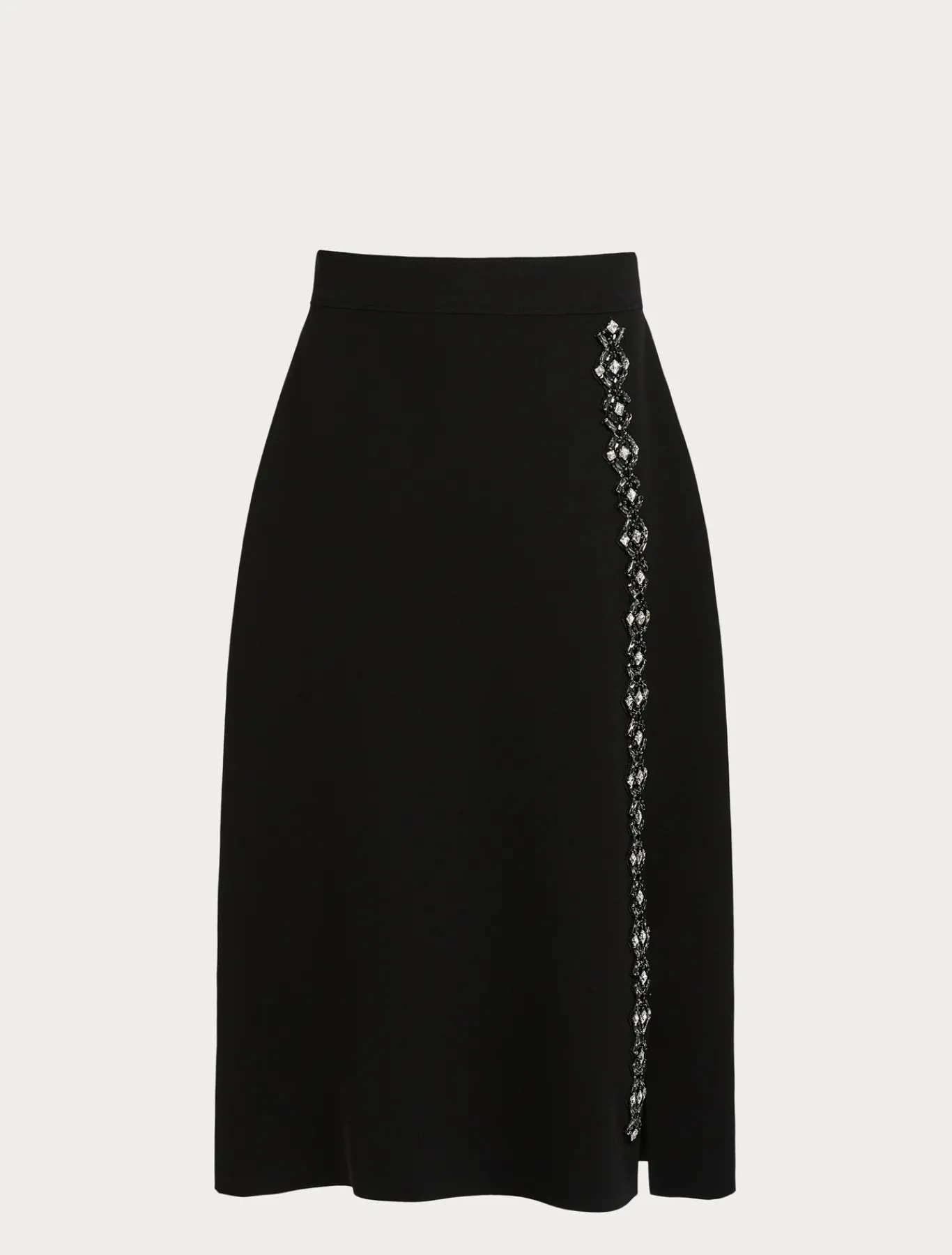 Marina Rinaldi Jupe longue en cady avec strass NOIR New