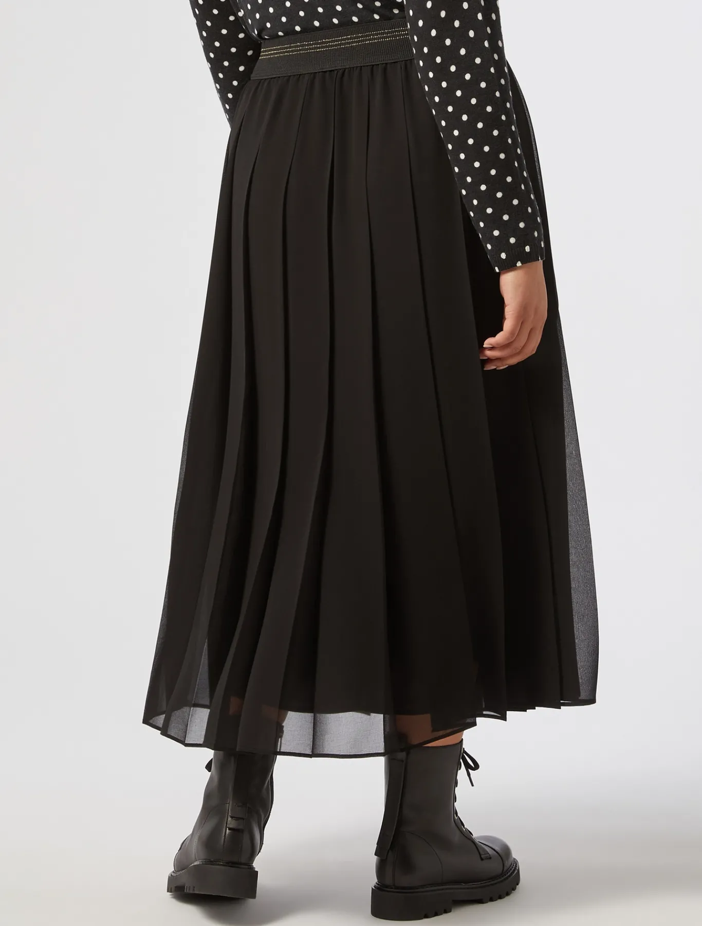Marina Rinaldi Jupe longue en georgette NOIR Sale