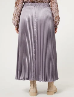 Marina Rinaldi Jupe longue en satin plissé LAVANDE Outlet