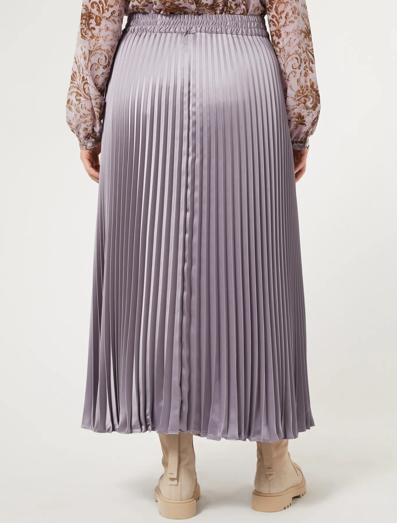 Marina Rinaldi Jupe longue en satin plissé LAVANDE Outlet