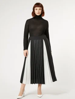 Marina Rinaldi Jupe plissée bicolore NOIRBLANC Outlet