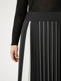 Marina Rinaldi Jupe plissée bicolore NOIRBLANC Outlet