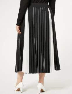 Marina Rinaldi Jupe plissée bicolore NOIRBLANC Outlet