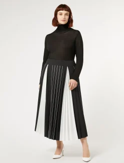 Marina Rinaldi Jupe plissée bicolore NOIRBLANC Outlet