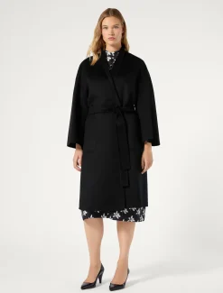 Marina Rinaldi Manteau double de laine NOIR Outlet