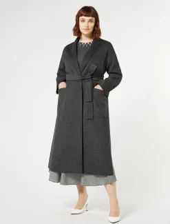 Marina Rinaldi Manteau double de laine GRISMOYEN Sale