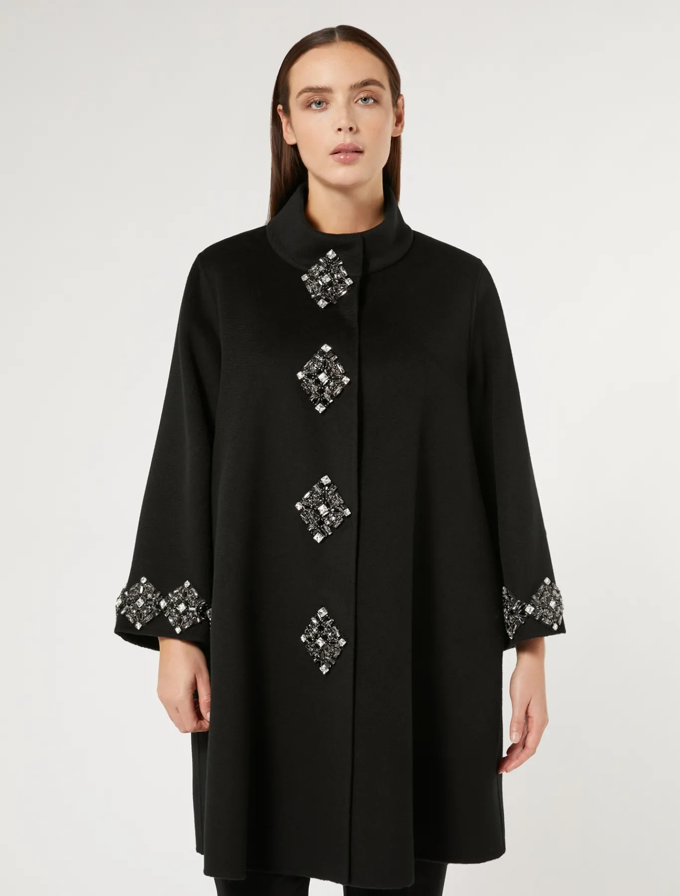 Marina Rinaldi Manteau double de laine NOIR Discount