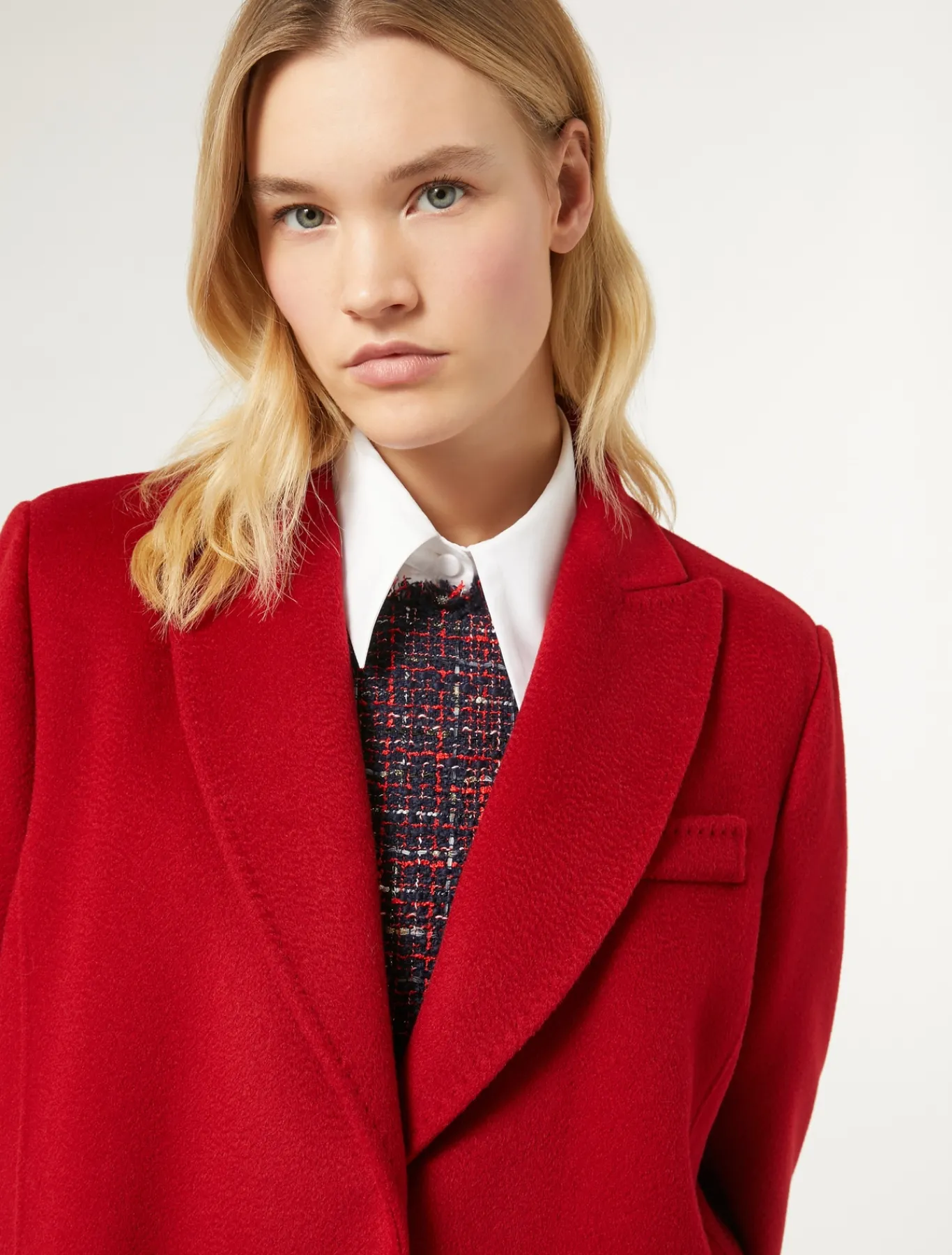 Marina Rinaldi Manteau double de laine ROUGE Online