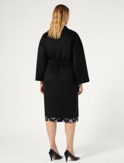 Marina Rinaldi Manteau double de laine NOIR Outlet