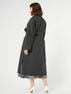 Marina Rinaldi Manteau double de laine GRISMOYEN Sale