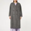Marina Rinaldi Manteau double de laine avec broderies BLANCNOIR Outlet