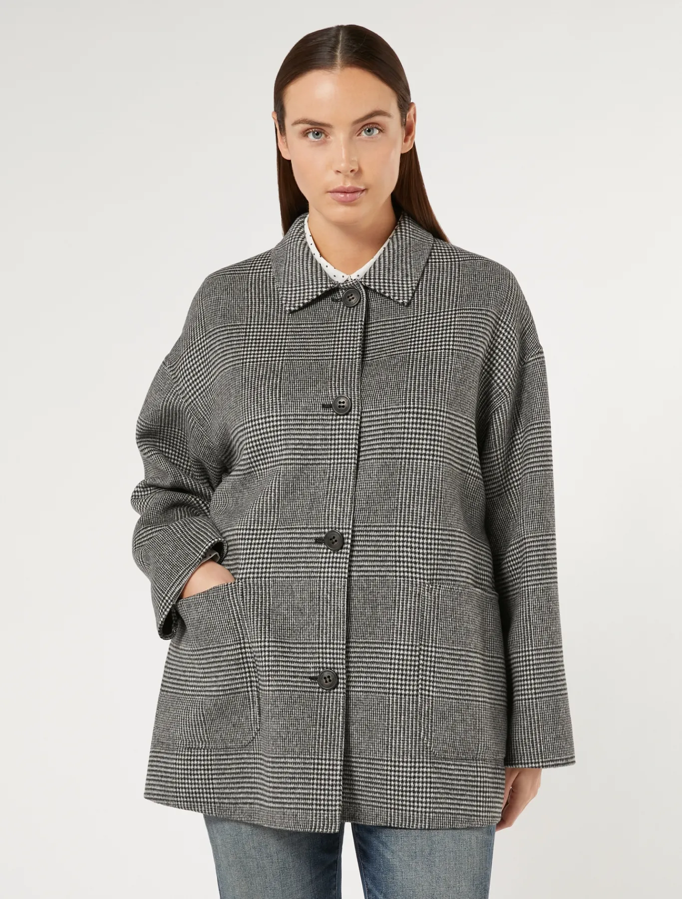 Marina Rinaldi Manteau double de laine mélangée NOIR Discount