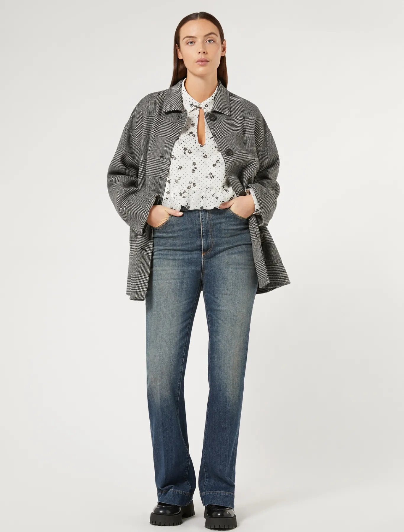 Marina Rinaldi Manteau double de laine mélangée NOIR Discount