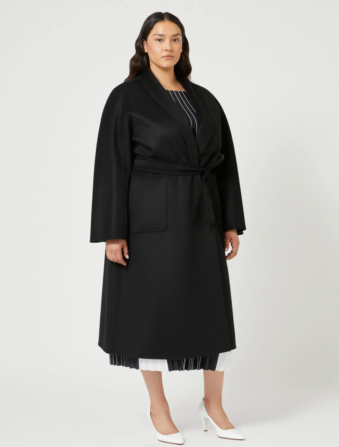 Marina Rinaldi Manteau double en cachemire NOIR Outlet