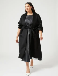 Marina Rinaldi Manteau double en cachemire NOIR Outlet