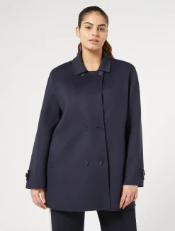Marina Rinaldi Manteau double en laine et cachemire BLEUNUIT Discount