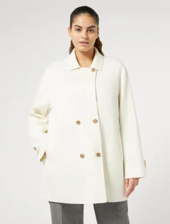 Marina Rinaldi Manteau double en laine et cachemire BLANC Discount