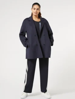 Marina Rinaldi Manteau double en laine et cachemire BLEUNUIT Discount