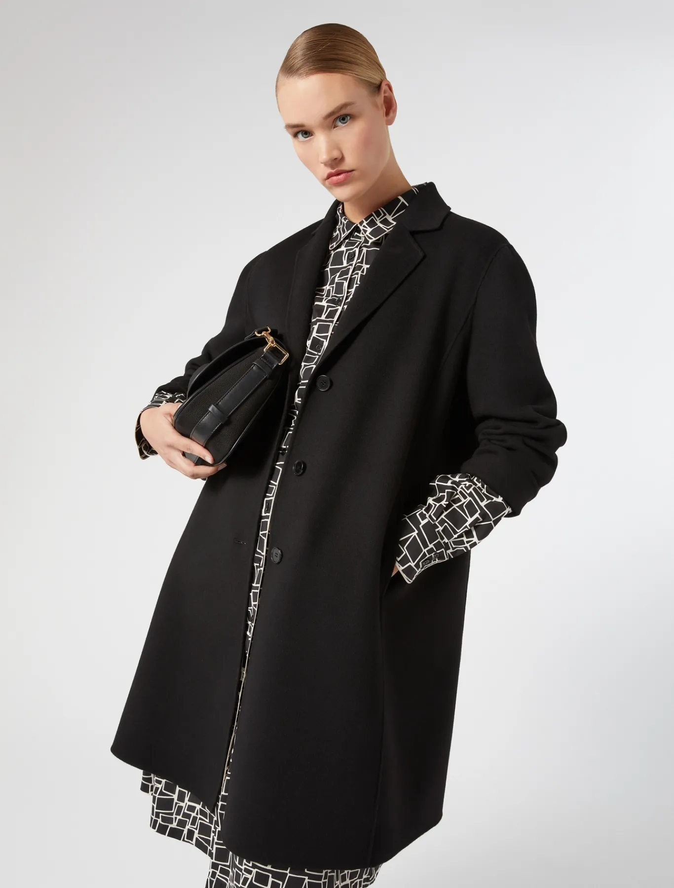 Marina Rinaldi Manteau double en laine et cachemire NOIR Fashion