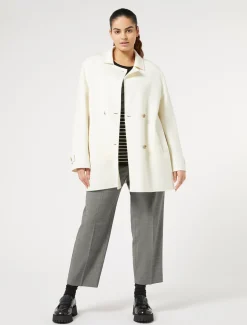 Marina Rinaldi Manteau double en laine et cachemire BLANC Discount