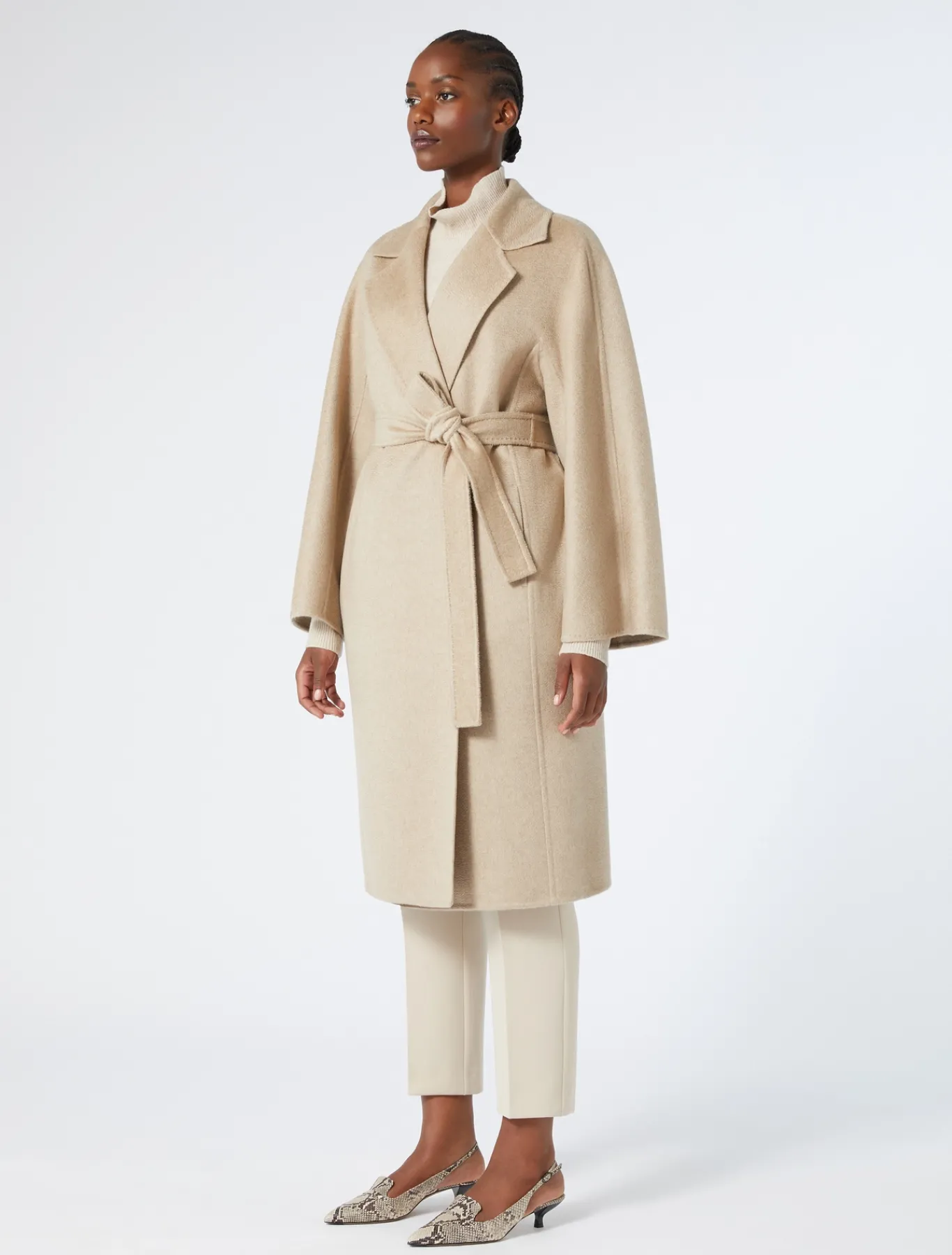 Marina Rinaldi Manteau double en pur cachemire NOISETTE New