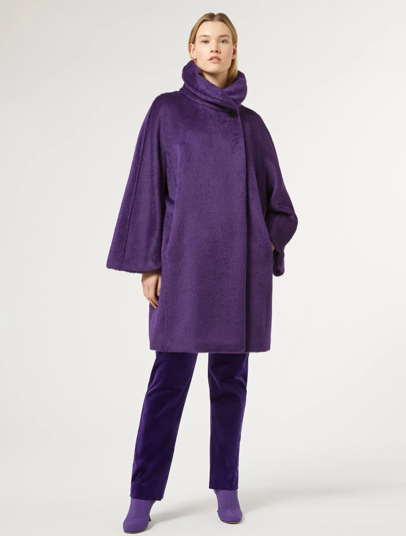 Marina Rinaldi Manteau en alpaga et laine VIOLET Hot