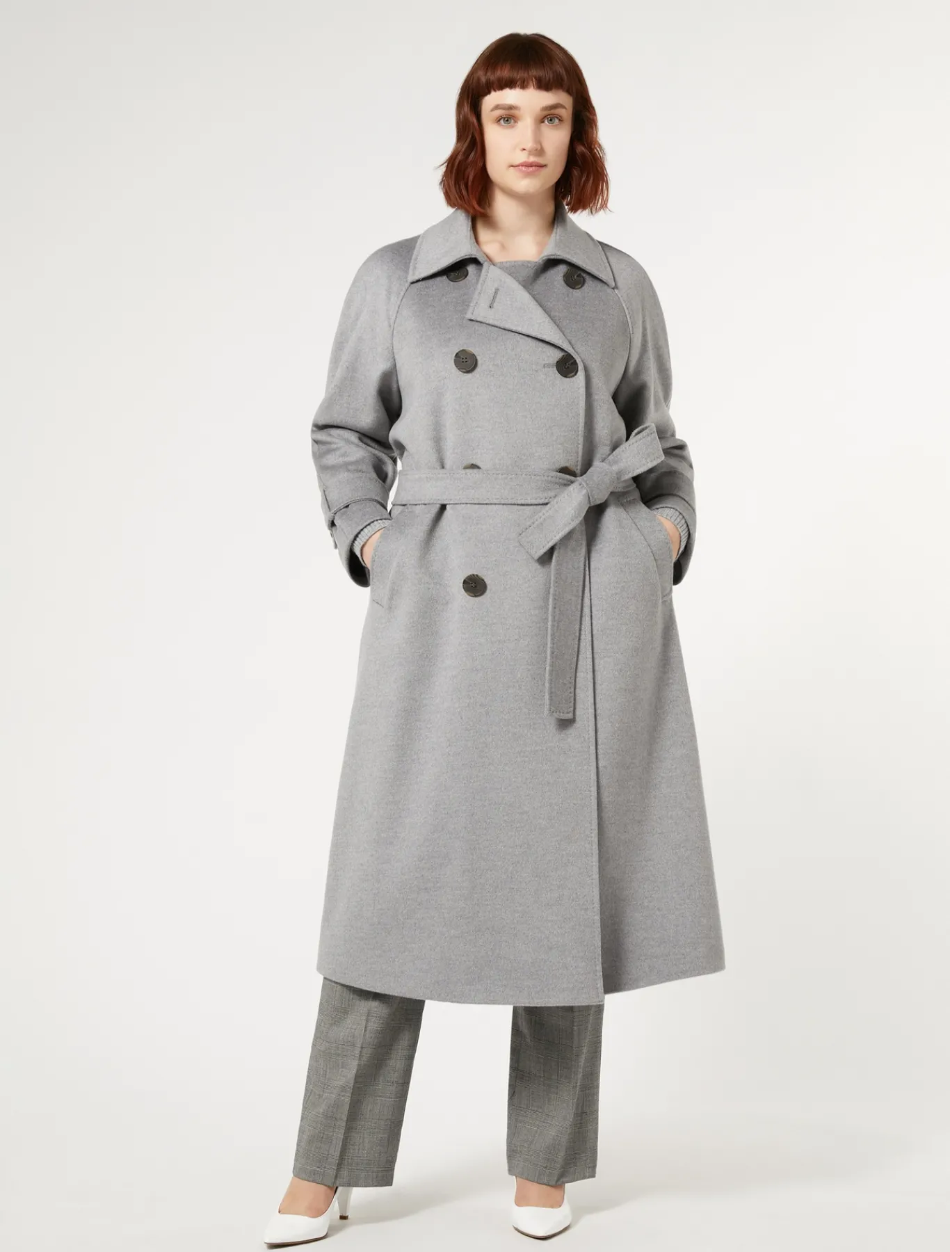 Marina Rinaldi Manteau en drap de laine GRISMOYEN Sale