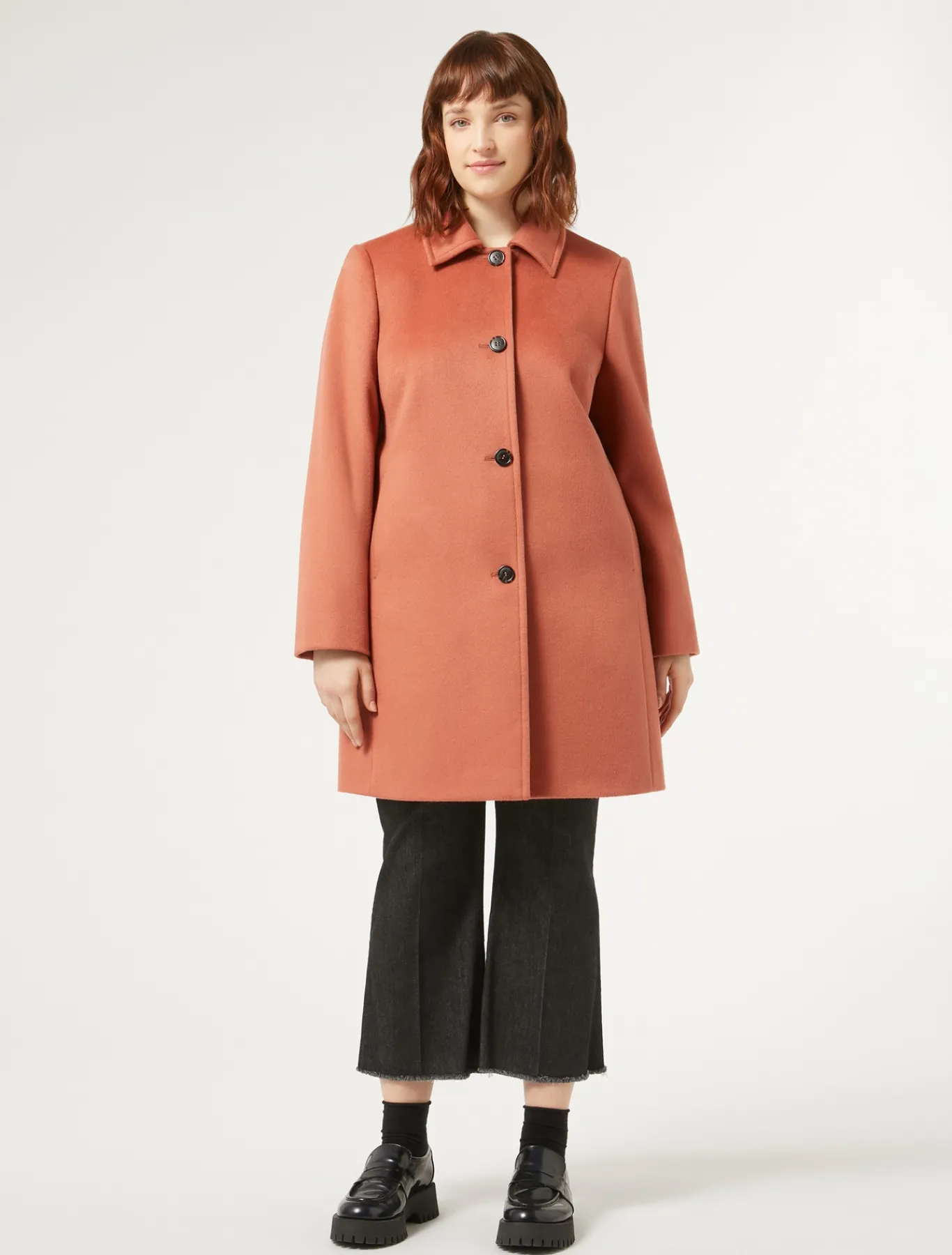 Marina Rinaldi Manteau en drap de laine TERRECUITE Clearance