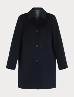 Marina Rinaldi Manteau en drap de laine BLEUNUIT Clearance