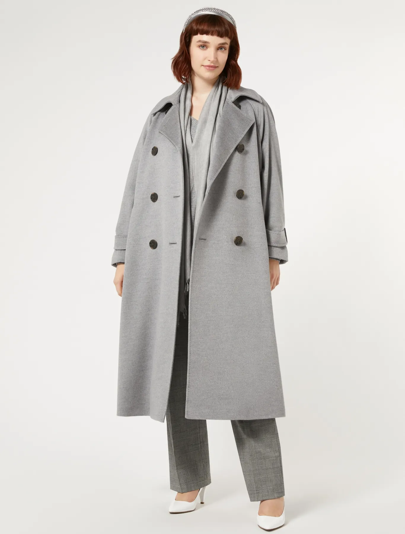 Marina Rinaldi Manteau en drap de laine GRISMOYEN Sale