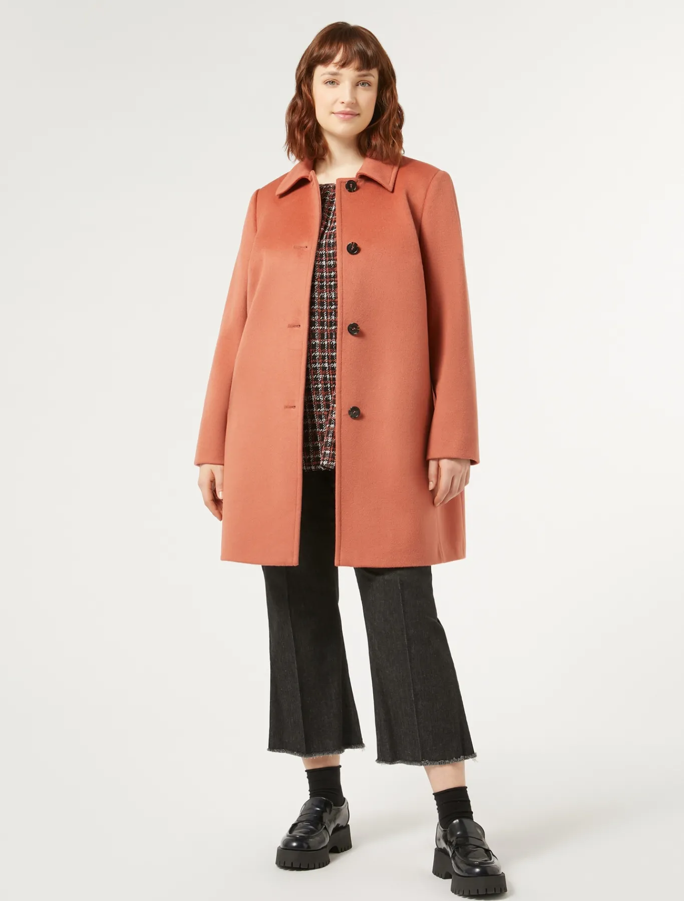 Marina Rinaldi Manteau en drap de laine TERRECUITE Clearance