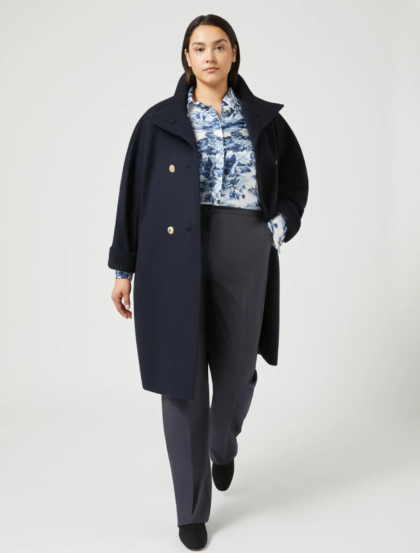 Marina Rinaldi Manteau en drap de laine BLEUNUIT Hot