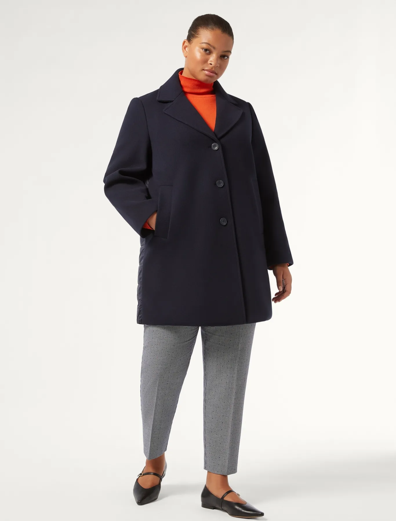 Marina Rinaldi Manteau en jersey et toile de nylon déperlant BLEUNUIT Best