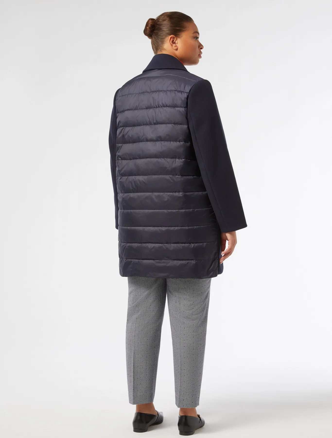 Marina Rinaldi Manteau en jersey et toile de nylon déperlant BLEUNUIT Best